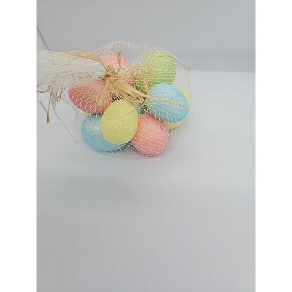 5 Pack - 12 Pastel Glitter Plastic Easter Egg Vase Filler Spring Home Decor - Picture 4 of 6